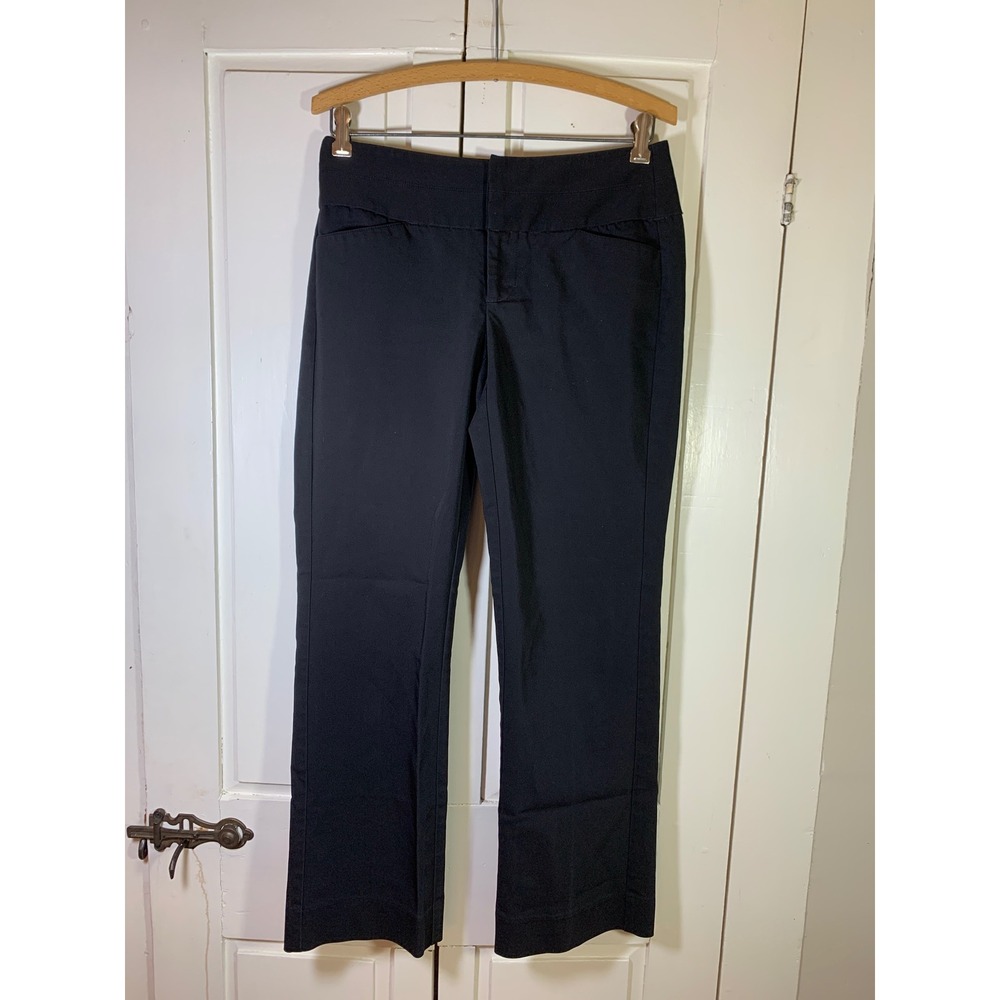 ELLE Womens Black Straight Leg Dress Pants Size 2 Office Career Professional